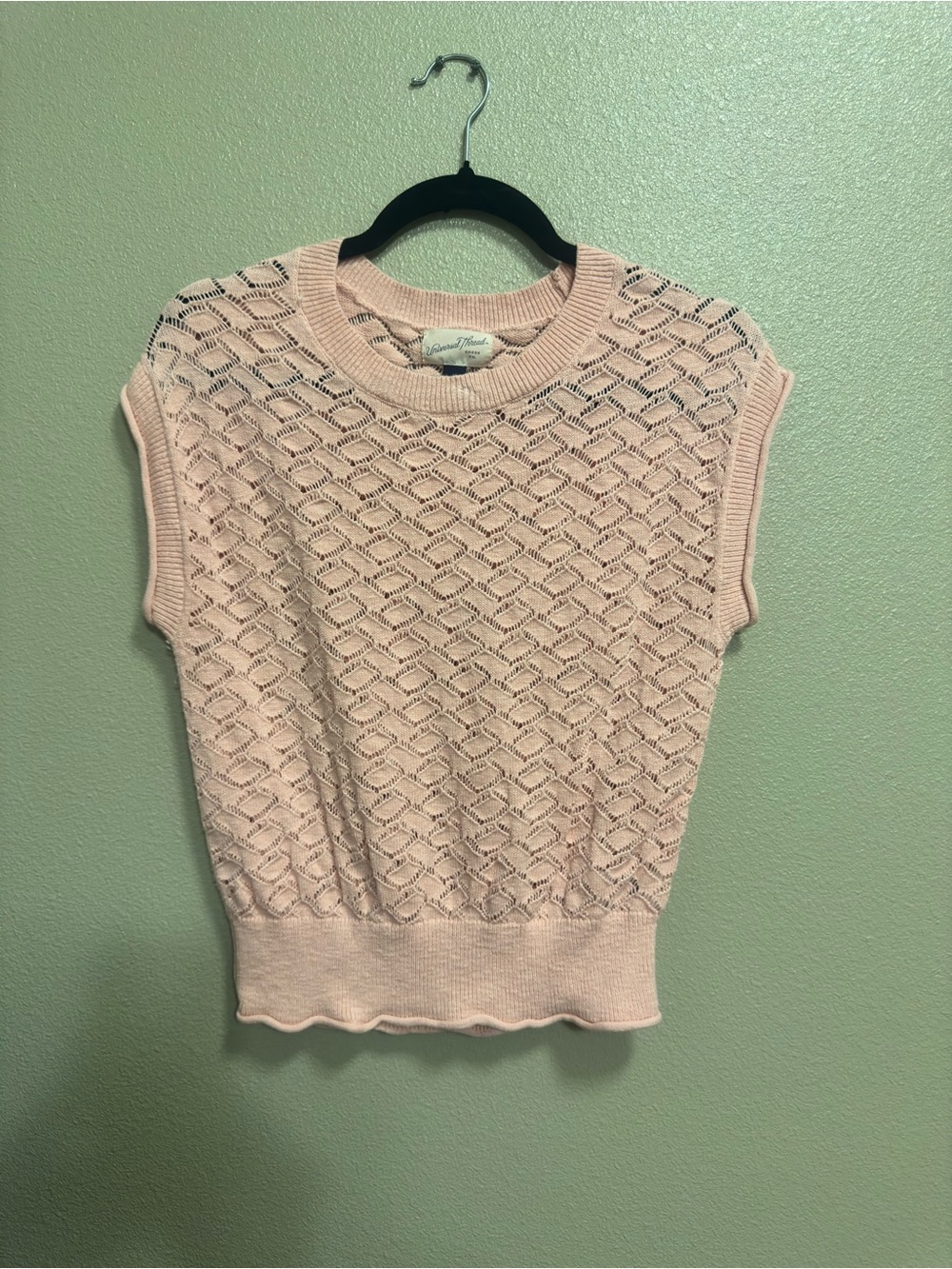 Universal Thread Light Pink Eyelet Knit Sleeveless Top